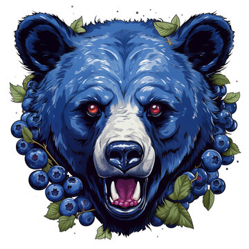Blueberry Bear with Fierce Expression