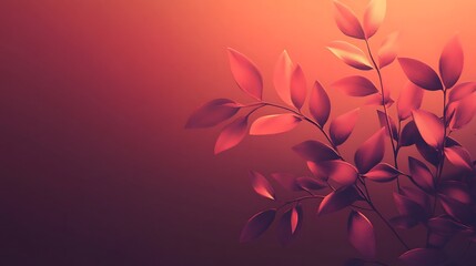 Red Leaves Against A Warm Background