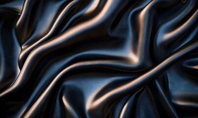 Fototapeta premium Combine areas of glossy and matte black fabric in a collage