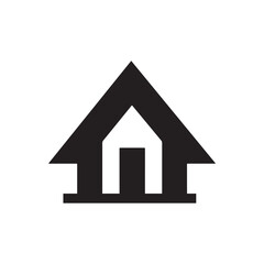 vector of black silhouette of house