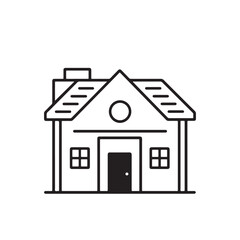 vector of black silhouette of house