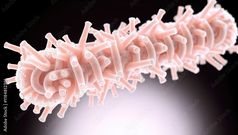 Aufkleber Microscopic view of complex biological structure possibly virus cellular component