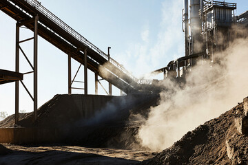Fototapeta premium large-scale sludge processing operation in action