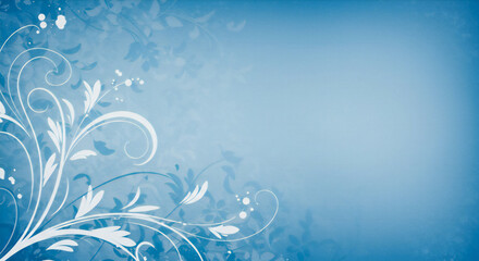 青い花柄でデザインされた背景