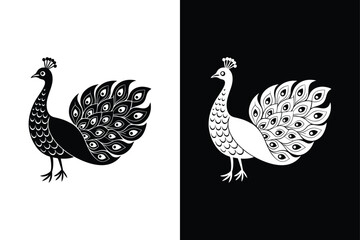Peacock icon vector on White Background ,Vector Art Illustration on white background.