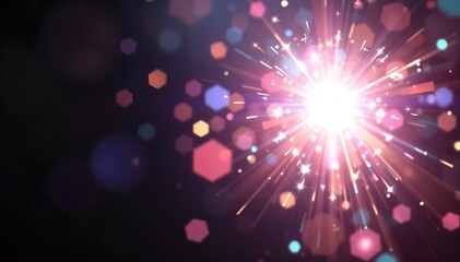 Fototapeta premium Vibrant burst of light and color celebratory designs backgrounds