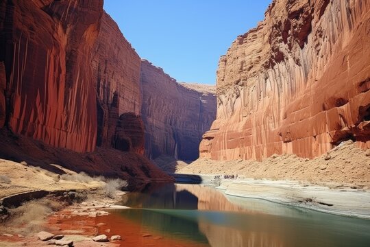 Exploring Chad's Ennedi Plateau: The Guelta d'Archei Canyon and Camel Watering Hole in the Sahara Desert's Stunning Geology