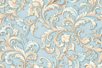 Elegant baroque floral pattern design.