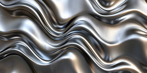 realistic textured background featuring brushed metal surface with smooth, flowing wave patterns and reflective metallic finish, creating modern and dynamic visual effect
