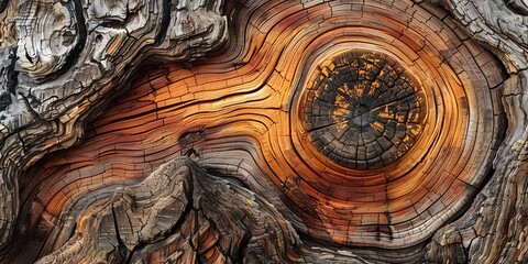 A small HD image featuring the detailed texture of wood, showcasing its natural grain patterns and knots in a rich, earthy tone.