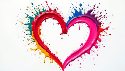 Vibrant paint splashes forming a heart shape. A colorful and expressive abstract art piece, perfect for Valentine's Day or love-themed projects.