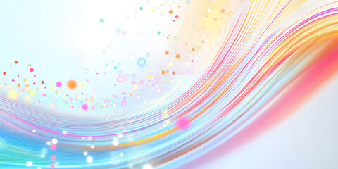 vibrant abstract background featuring colorful flowing lines, soft gradients, and scattered light particles, evoking sense of energy and creativity