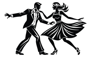 Flat design dancer silhouette