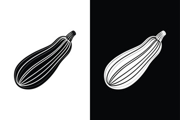 Zucchini icon vector on White Background ,Vector Art Illustration on white background.