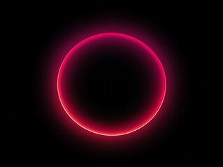 Fototapeta premium Glowing Pink Circle Abstract Dark Background
