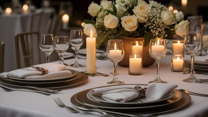 table set for a wedding reception