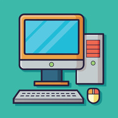 dekstop computer vector