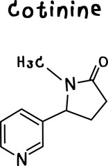 cotinine or chemical structure of cotinine isolate vector on transparency background