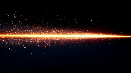 Abstract glittering fire flare trace glowing streaks