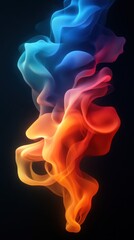 Obraz premium Abstract colorful smoke or fire art design.