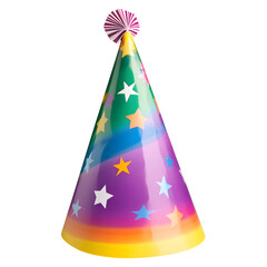 Birthday Party Hat with Stars on transparent background