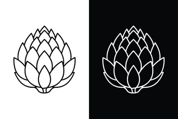 Artichoke icon vector on White Background ,Vector Art Illustration on white background.