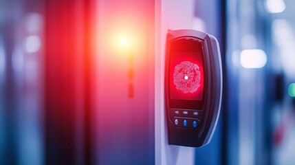 Obraz premium Secure Access Control Device with Bright Light Effects