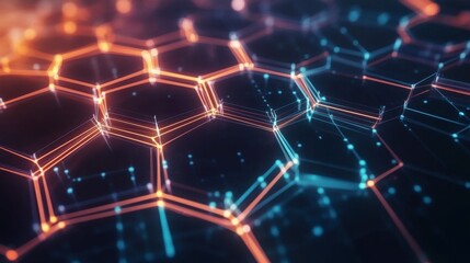 Stunning Visual of an Intricate Data Network, Futuristic Technology Design, and Abstract Geometric Shapes, Modern Digital Art