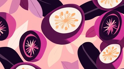 A Passion Fruit Pattern Design with Vibrant Colors
