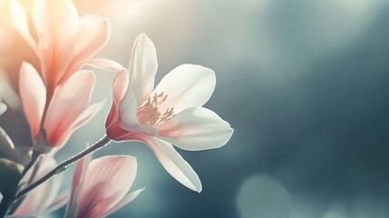 Obraz premium Delicate Magnolia Blossoms in Soft Sunlight