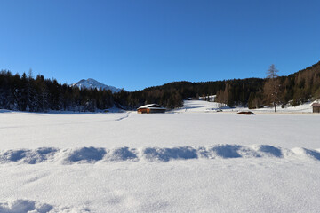 Hiking around Seefeld in winter season