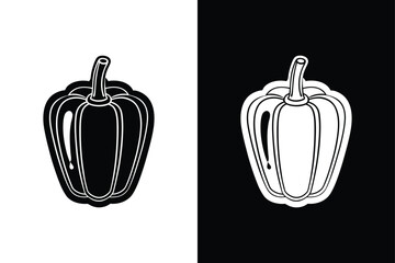 Bell pepper icon vector on White Background ,Vector Art Illustration on white background.