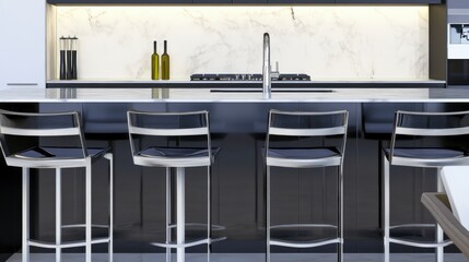 Stunning Modern Kitchen with Elegant Bar Area