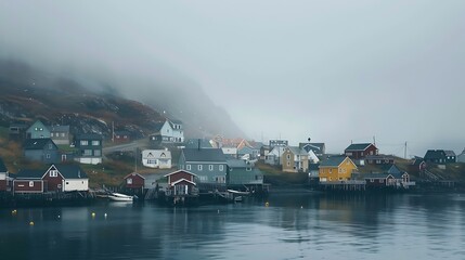 Obraz premium Colorful houses on the shore of Lofoten islands, Norway