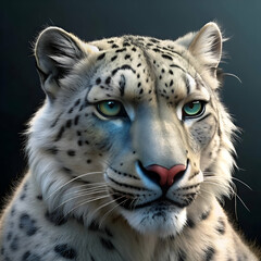 Naklejka premium Stunning close-up of a snow leopard.