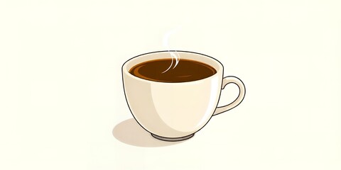 Fototapeta premium Hot Coffee Cup Morning Drink Breakfast Beverage Cafe Steam