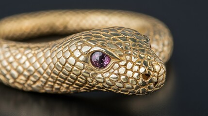 Fototapeta premium Detailed Close-Up of Gold Snake Jewelry Design