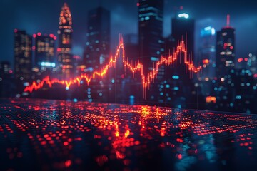 Business candle stick graph chart of stock market investment trading. Bullish point, Trend of graph, Finance concept and business