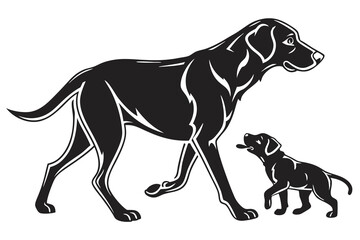 A dog  with  puppy vector on a white background