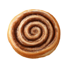 Fototapeta premium Cinnamon roll isolated on transparent background
