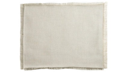 Elegant woven fabric with fringe detail displayed on a neutral background in soft lighting