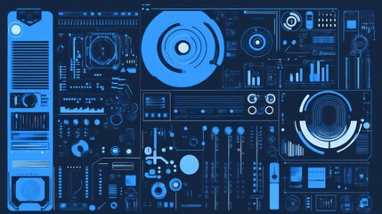 Fototapeta premium Intricate Futuristic Technology Interface Design