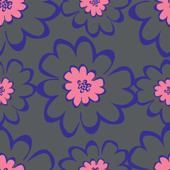 Cute  flowers seamless pattern