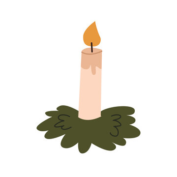 recommend clip art: candle. vector illustration . christmas candle