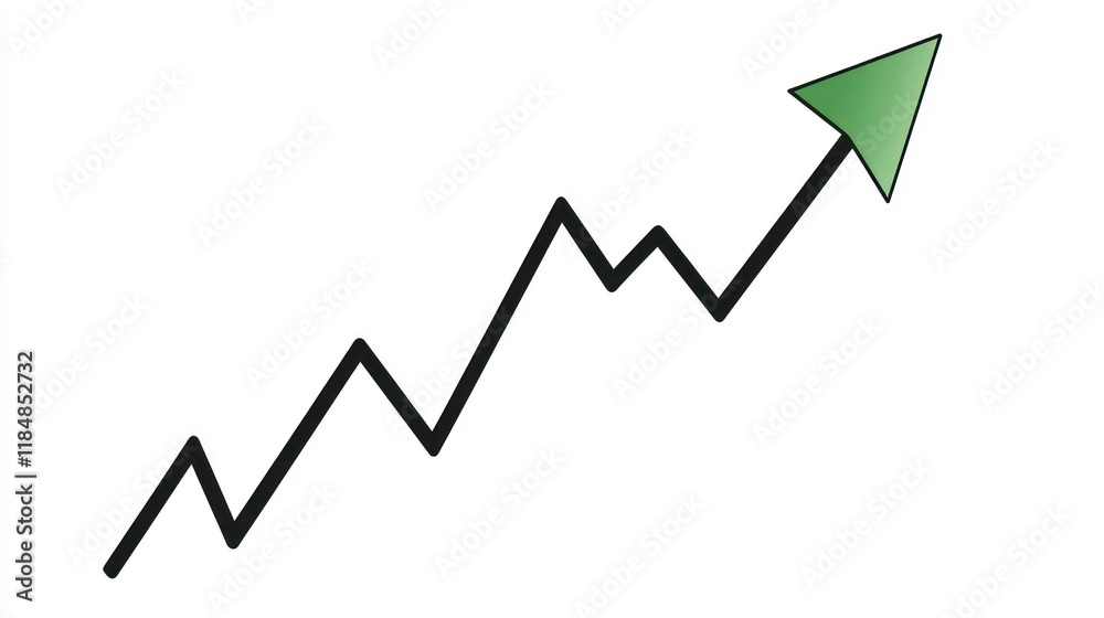 Poster Upward trending line graph showing progress and growth.