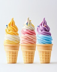a rainbow of mini ice cream cones