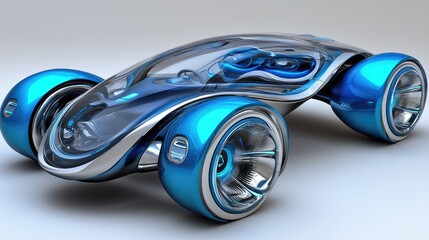 Futuristic concept car design digital art 3d rendering tech environment close-up view innovation in transport