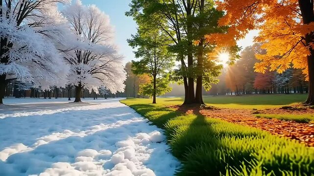 The changing of the seasons. All the seasons in one video.