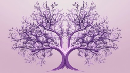 Fototapeta premium purple tree painting, elegant tree of life image, intricate purple tree design, purple floral pattern, purple tree art print, purple tree art, exquisite botanical illustration, purple tree print