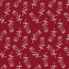 Cute  flowers seamless pattern